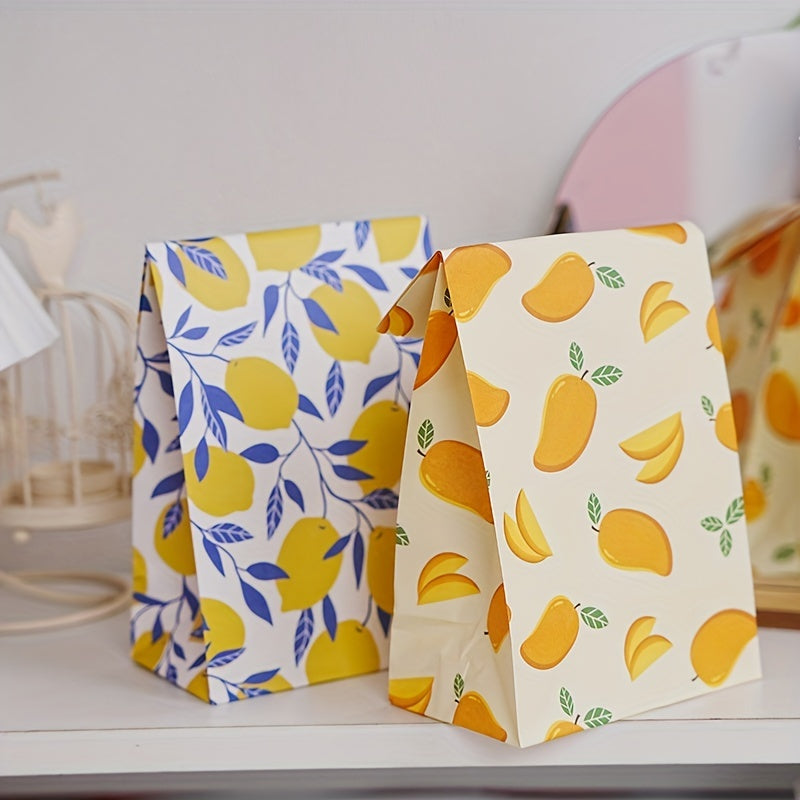 Gift Wrapping Bag Floral Design with Mango and Cherry Pattern