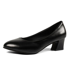Women's French Heel Court Pumps Solid Chunky Heel Anti slip Shoes