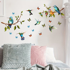 4pcs Bird & Butterfly Wall Stickers - Spring Home Decor Touch