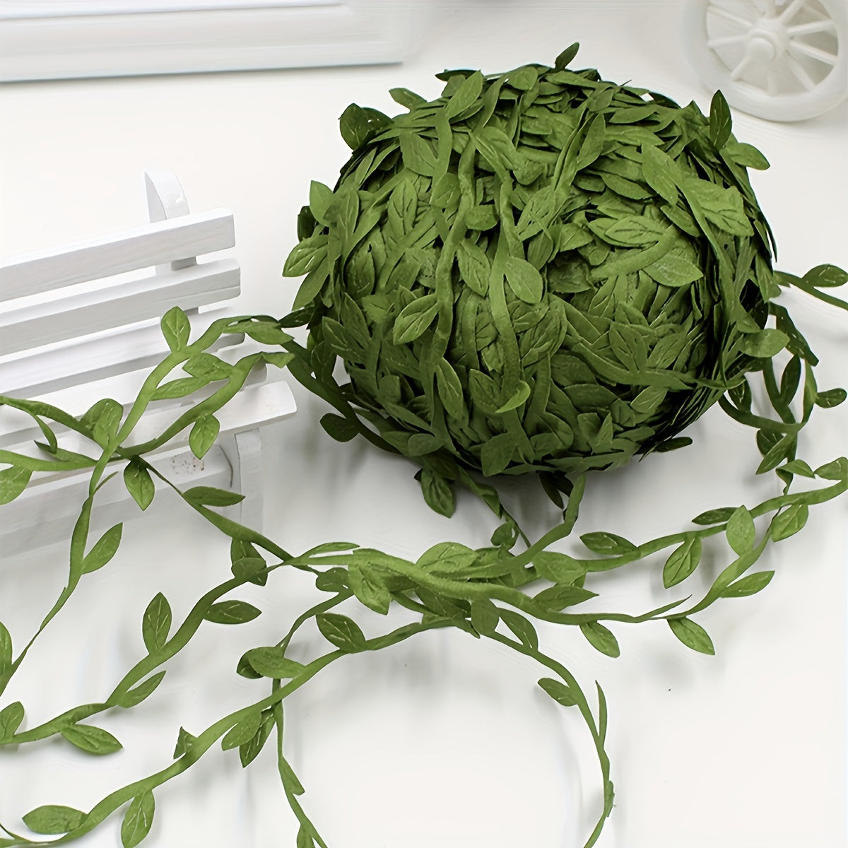 20 Yards Olive Green Leaves Leaf Trim Ribbon for DIY Craft Party Wedding Decor