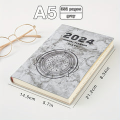 Daily Planner Notebook 352 Pages Hardcover Faux Leather