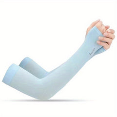 Sunproof Long Ice Sleeves Solid Half Finger Gloves Elastic Driving Sleeves