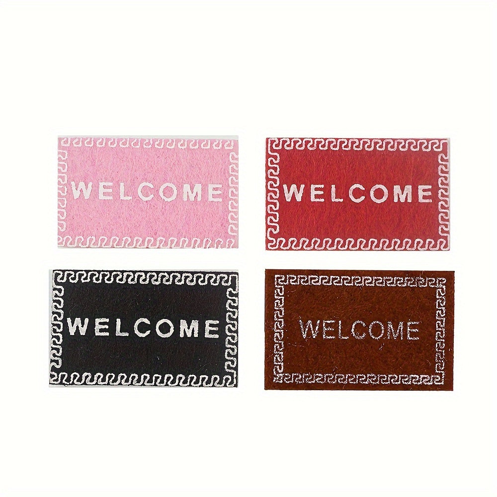 4pcs 1 12 Doll House Mini Carpet Welcome Carpet Model Ground Decorations