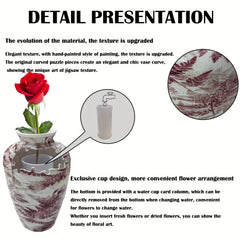 3D Puzzle Vase Feather Pattern 120 Pieces Floral Decor