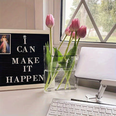Clear Book Vase For Flowers Acrylic Transparent Book Vase