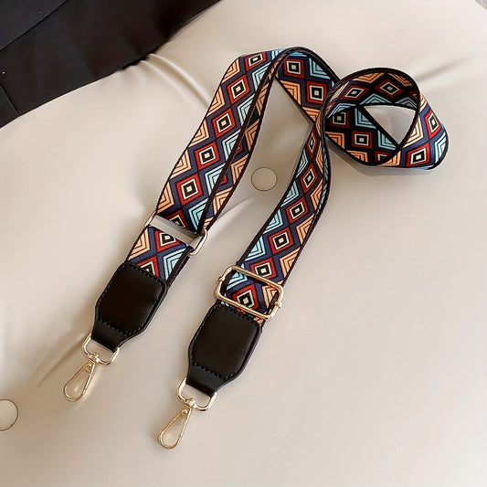 Vintage Geometric Bag Strap Wide Reusable Adjustable Travel Accessories