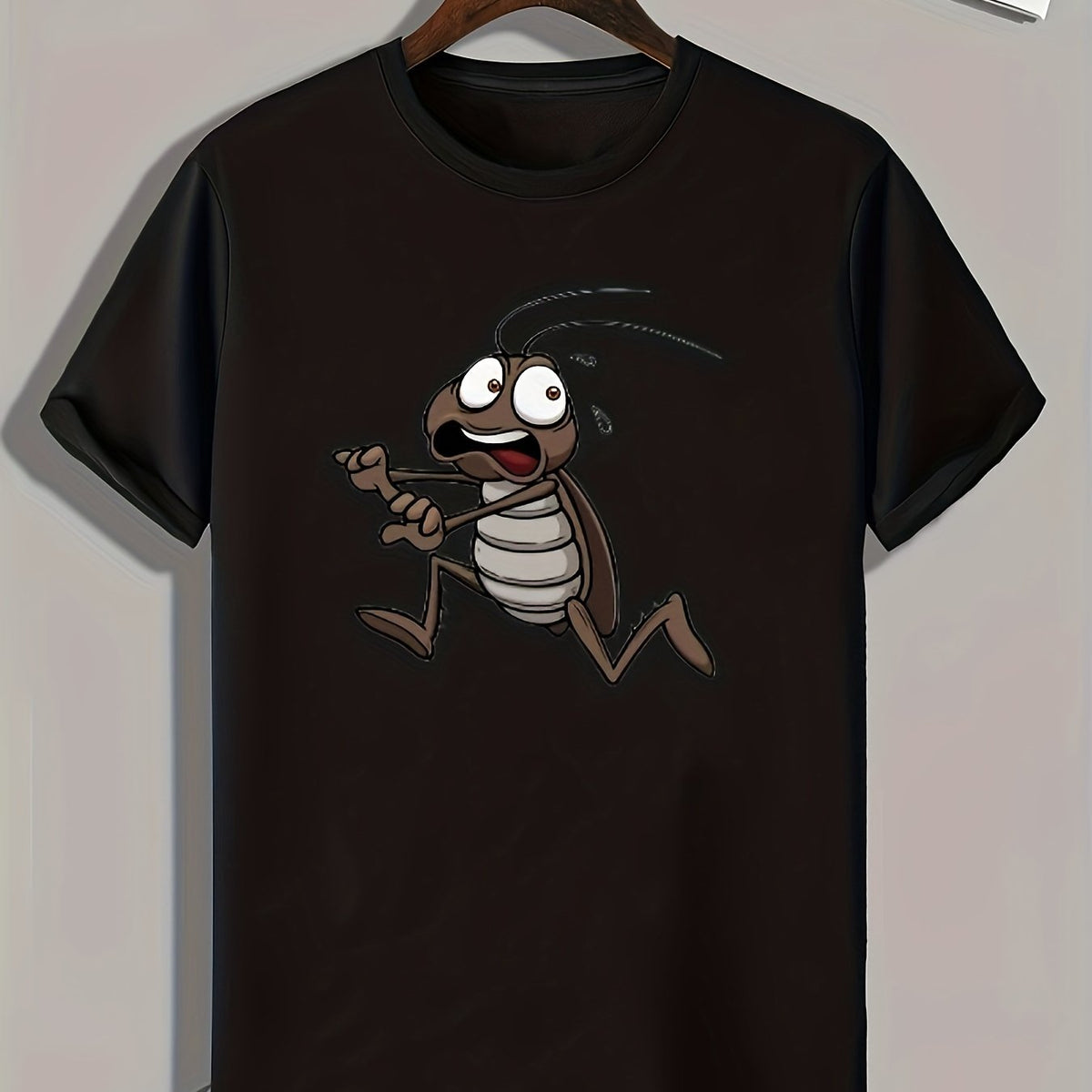 Cartoon Cockroach Pattern Print Men's Outdoor Sports T-shirt