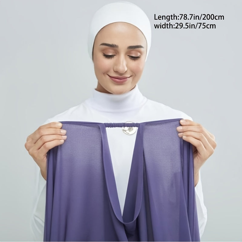 Solid Chiffon Hijab Scarf Women's Long Shawl Lightweight Hair Wrap