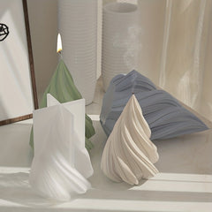 Resin Cone Candle Silicone Casting Mold Ornaments Plaster Spiral Mold