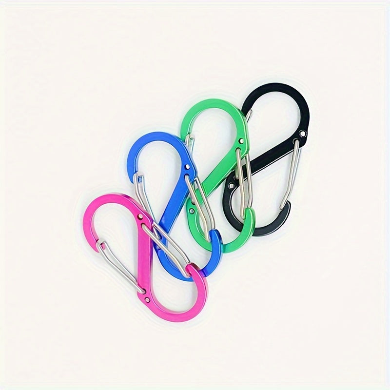 2pcs S Type Mountaineering Buckle Aluminum Alloy 8 Buckle Multifunctional