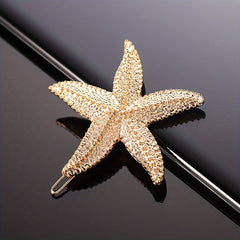 Starfish Shaped Rhinestone Hair Clip for Women Girls