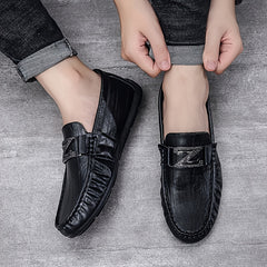Men's Slip On Loafer Flat Shoes Brown Grey