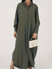  Ethnic Style Abaya Dress Women's Plus Solid Batwing Sleeve