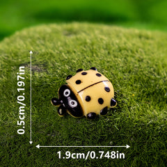 6pcs Ladybug Figurines Cartoon Resin Bugs for DIY Crafts Garden Decor