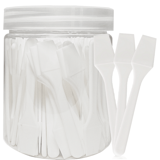 100 Pcs Small Plastic Cosmetic Spatulas for Cream Mixing