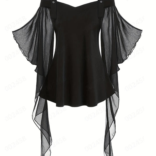 Vintage Ruffle Trim Cosplay Blouse Halloween Costume