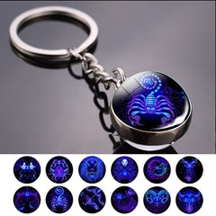 Luminous Constellations Keyring Double Sided Glass Ball Keychain