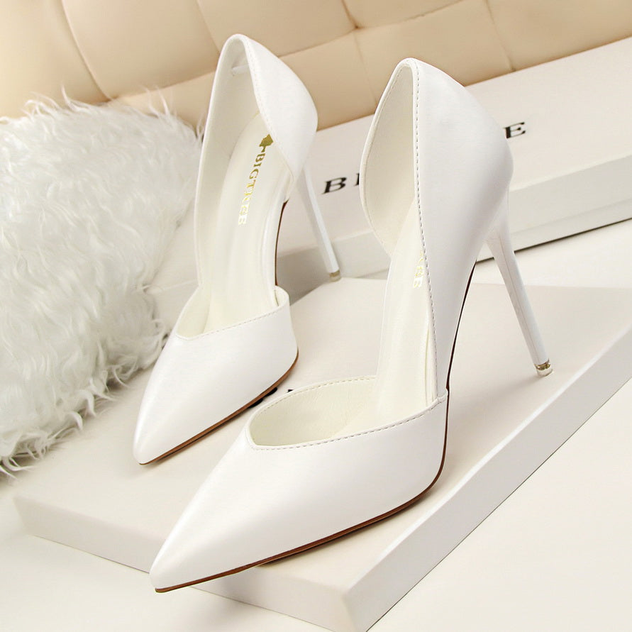 Women's Side Cut out High Heels Pointed Toe Stiletto Heels