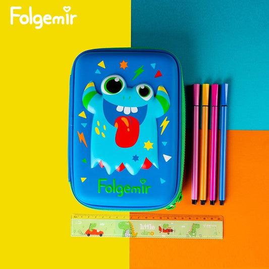 Kids Cartoon Pencil Case Hard Pen Case Educational Painting Bag