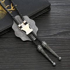 Novelty Metal Necktie Necklace Youth Casual Geometric Lace Bolo Necktie Necklace