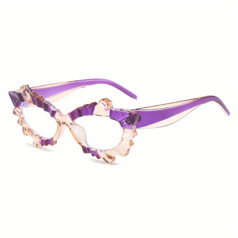 Y2K Snowflake Decorative Glasses Jelly Block Irregular Alien Glasses