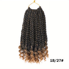 Short Bob Crochet Bohemian Box Braids with Curly Ends