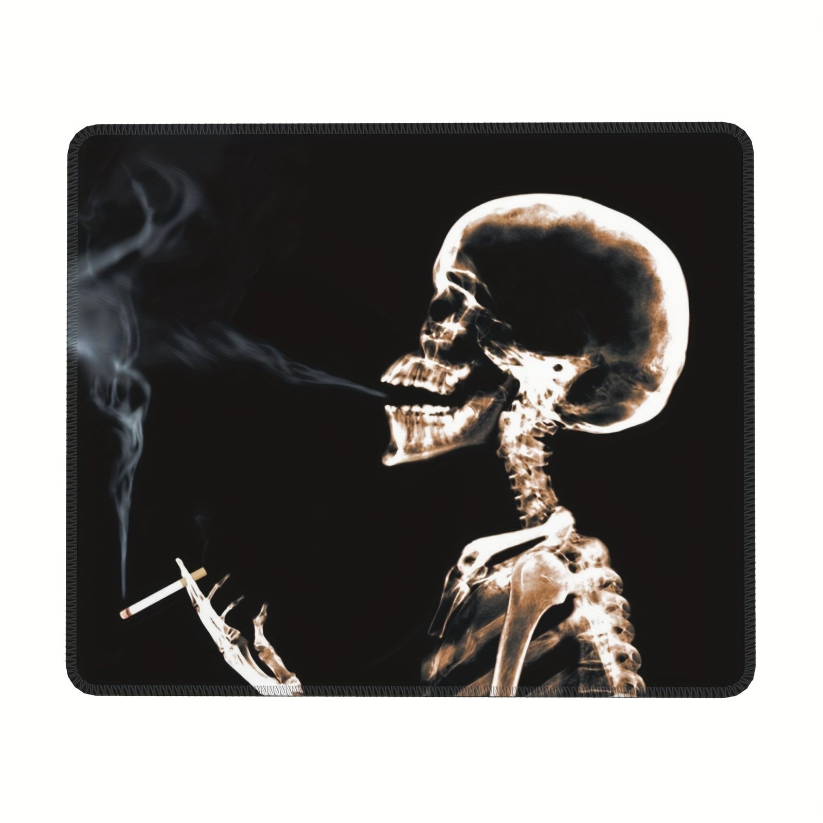 Skull Smoking Pattern Mouse Pad - Office Home Gaming Accessory