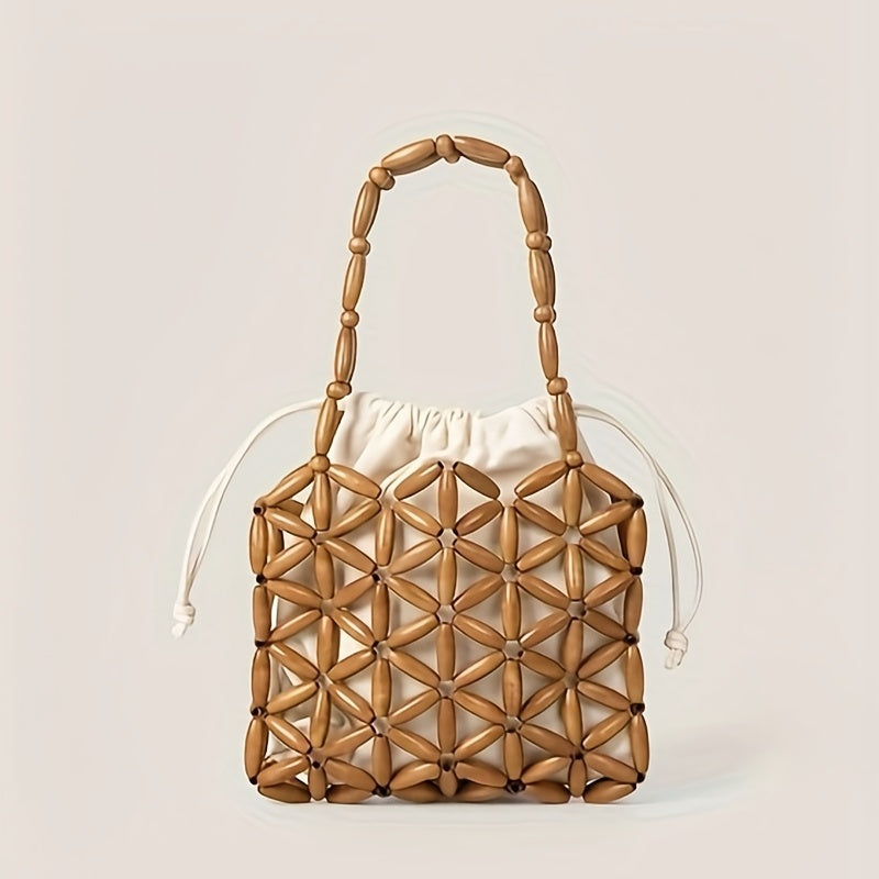 Vintage Bead Braided Satchel Bag Lightweight Classic Bag