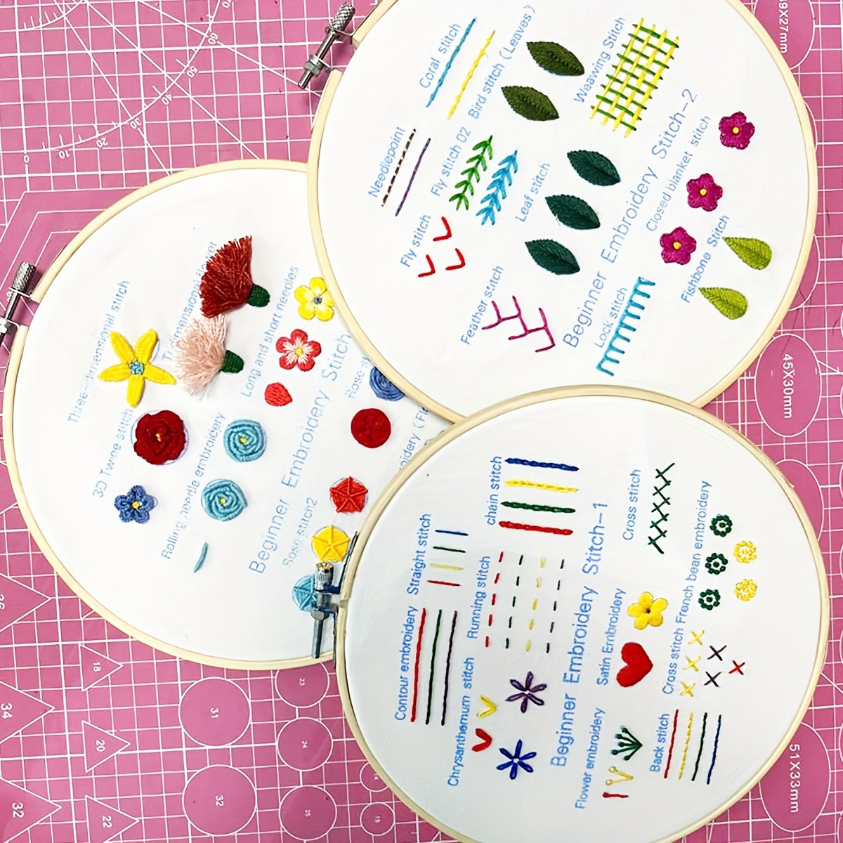 DIY Embroidery Stitch Kit: Learn 30 Stitches, Beginner Hand Stitch Skills