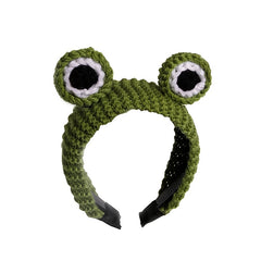 Cartoon Frog Headband Knitted Wool Headdress Non slip