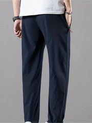 Men's Stretch Sports Drawstring Sweat Pants With Zipper