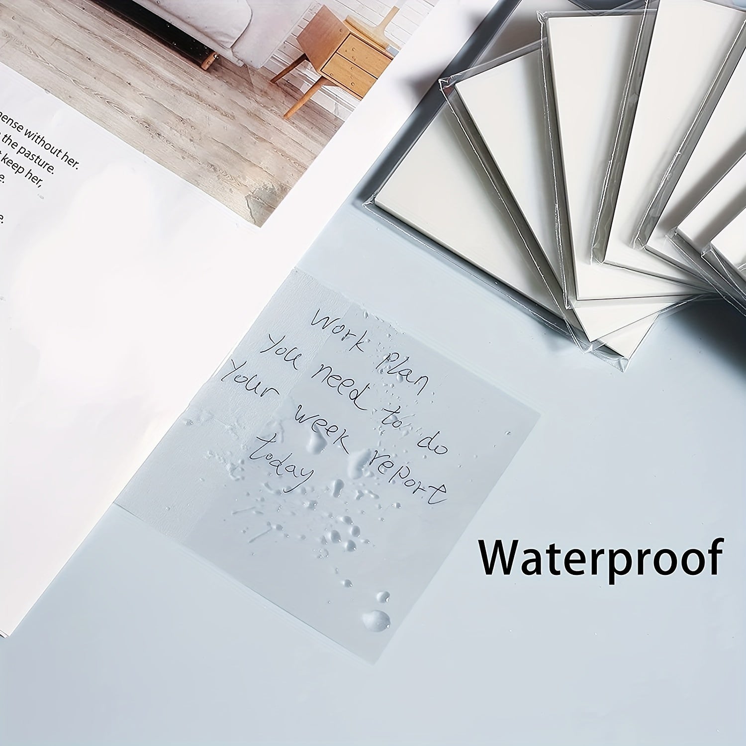 50 Sheets Transparent Sticky Notes Waterproof Reminder Memo Office Learning