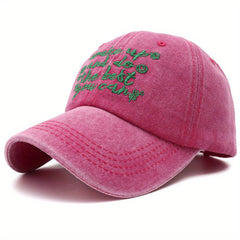Vintage Letter Embroidered Baseball Cap Washed Distressed Dad Hat