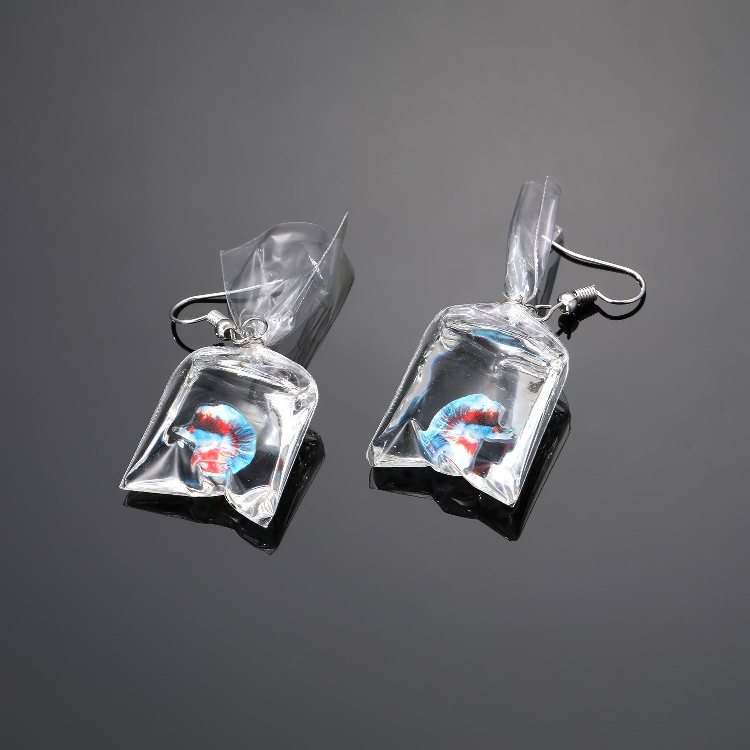 Goldfish Water Bag Drop Earrings Ocean Animal Pendant