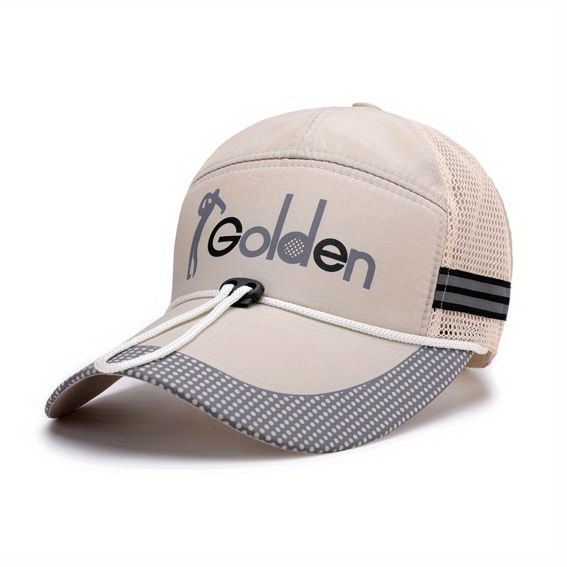Men's Fishing Hat Mesh Sun Cap Breathable Outdoor Summer Peaked Gauze