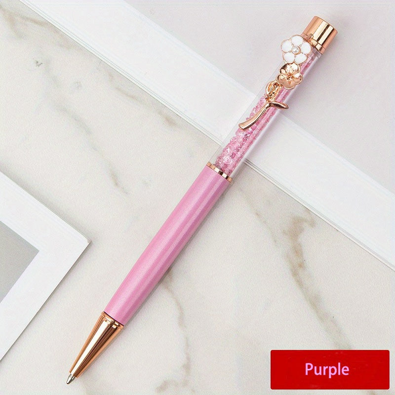 Metal Copper Quicksand Pen Flower Decoration Office School