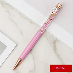 Metal Copper Quicksand Pen Flower Decoration Office School