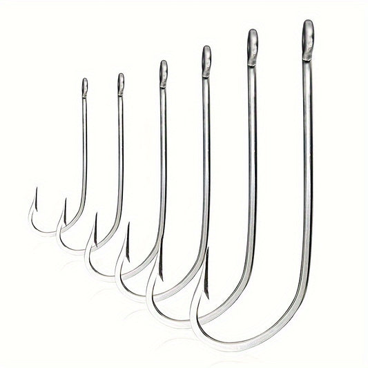 10pcs 34007 Stainless Steel Fishing Hook Long Straight Shank Hook