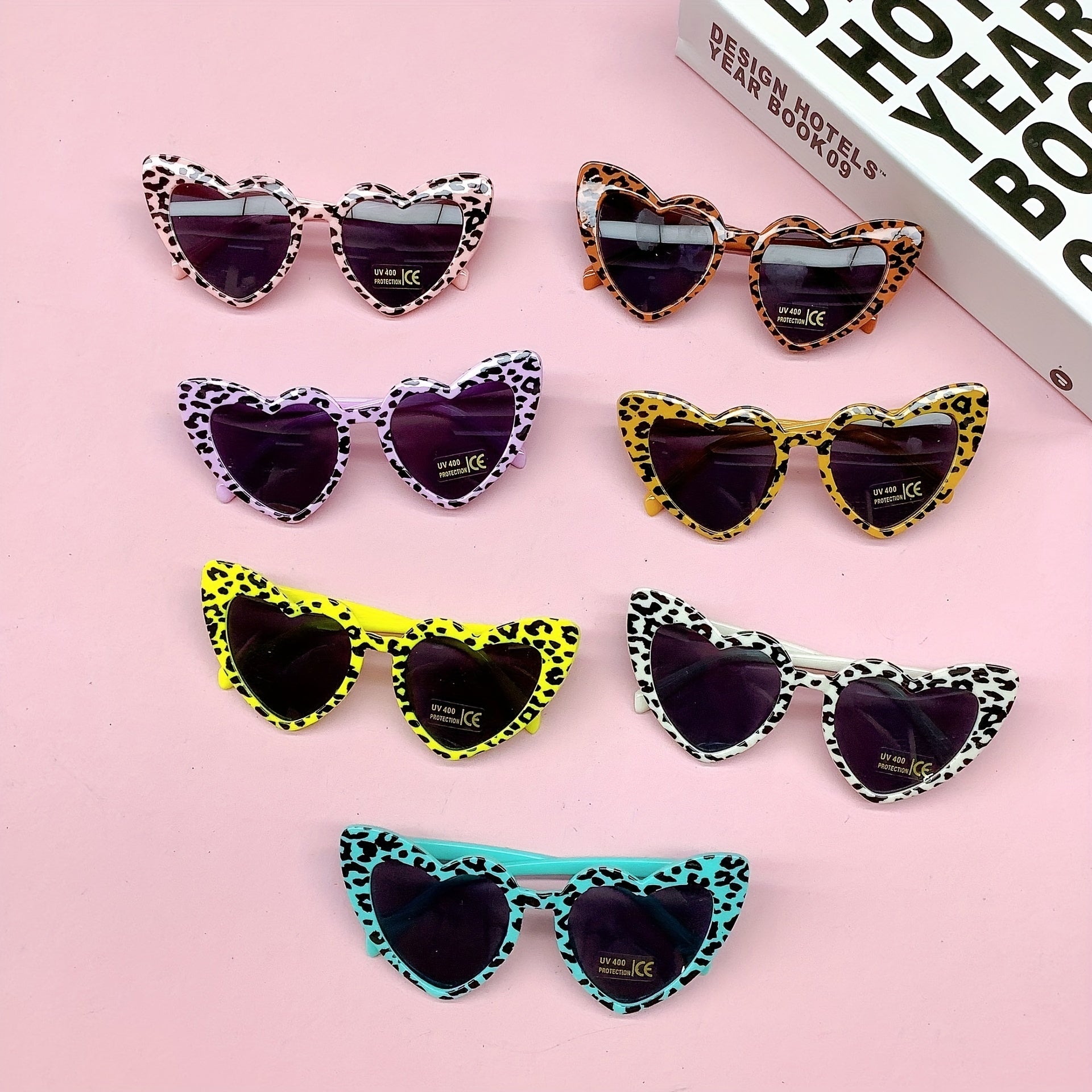Leopard Heart Shaped Sunglasses for Girls
