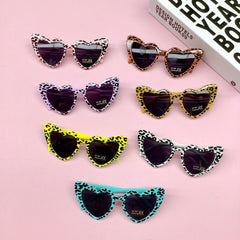 Leopard Heart Shaped Sunglasses for Girls