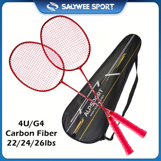 2pcs Carbon Fiber Badminton Rackets With Bag Beginner Training Sport Racket