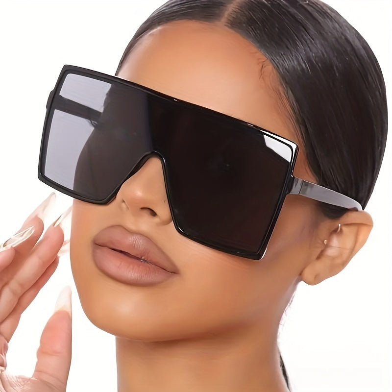 Oversized Square Sunglasses Flat Top UV400