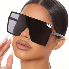 Oversized Square Sunglasses Flat Top UV400