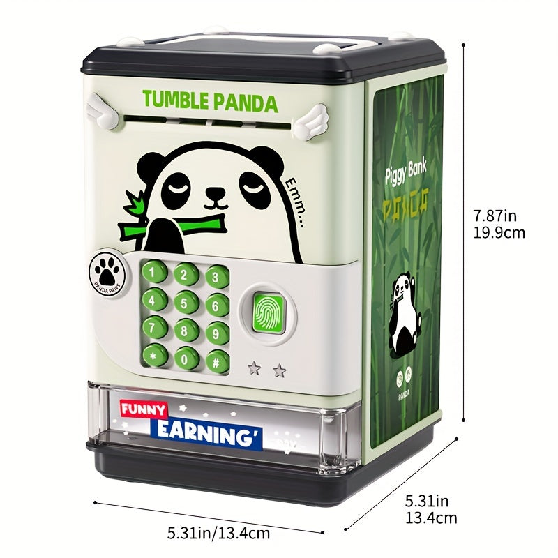 Kids Panda Piggy Bank with Password Safe Fingerprint Unlock