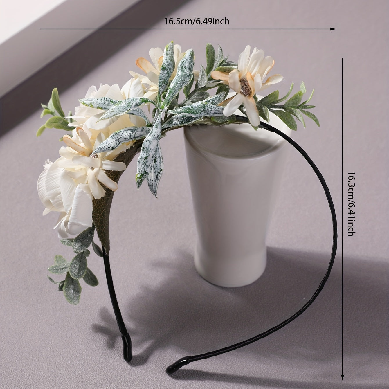 Large Flower Decor Headband Skinny Headdress Hair Band Wedding Bridal Accessory