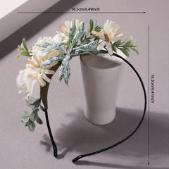 Large Flower Decor Headband Skinny Headdress Hair Band Wedding Bridal Accessory