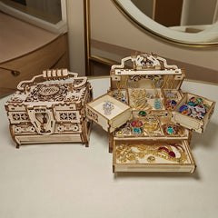 3D Wooden Puzzle Jewelry Box DIY Creative Development Thinking Gift
