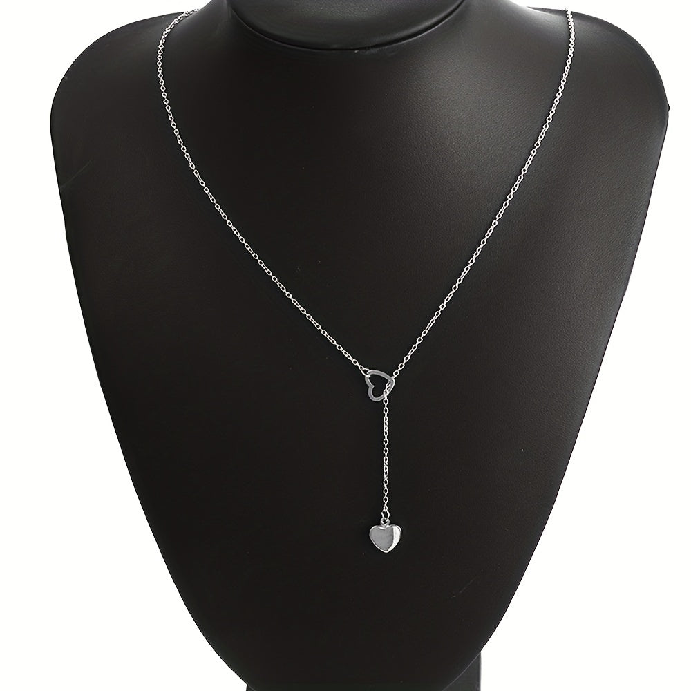 Personality Love Pendant Necklace Y Shaped 14K Plated Jewelry Gift