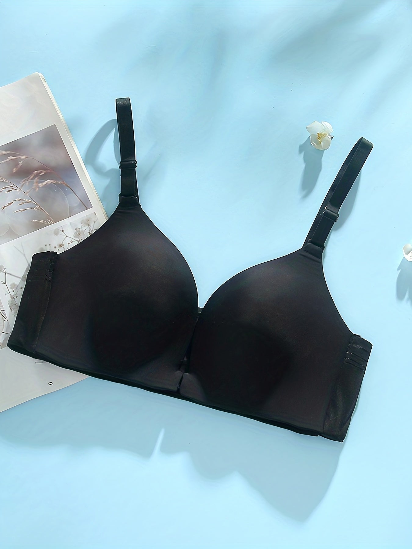 Lace Push Up Bra Front Buckle Wireless T-Shirt Bra
