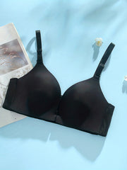 Lace Push Up Bra Front Buckle Wireless T-Shirt Bra